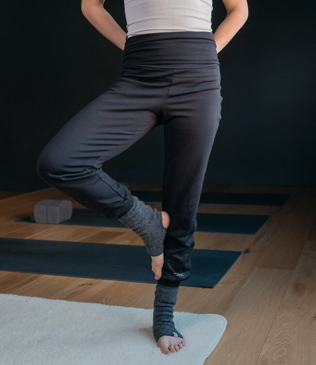 ENGEL NATUR Wol zijde yoga broek dames ZWART 240 gr/m2