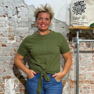 Komodo KOMODO shirt ANISA GREEN met knoop biologisch katoen