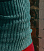 DE COLORES nierwarmer RIB van 100% alpaka GRIJSGROEN 65