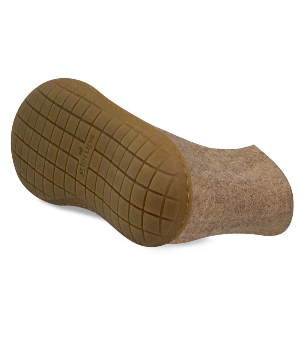 Glerups pantoffels met rubberen zool – duurzame wollen sloffen voor binnen én buiten