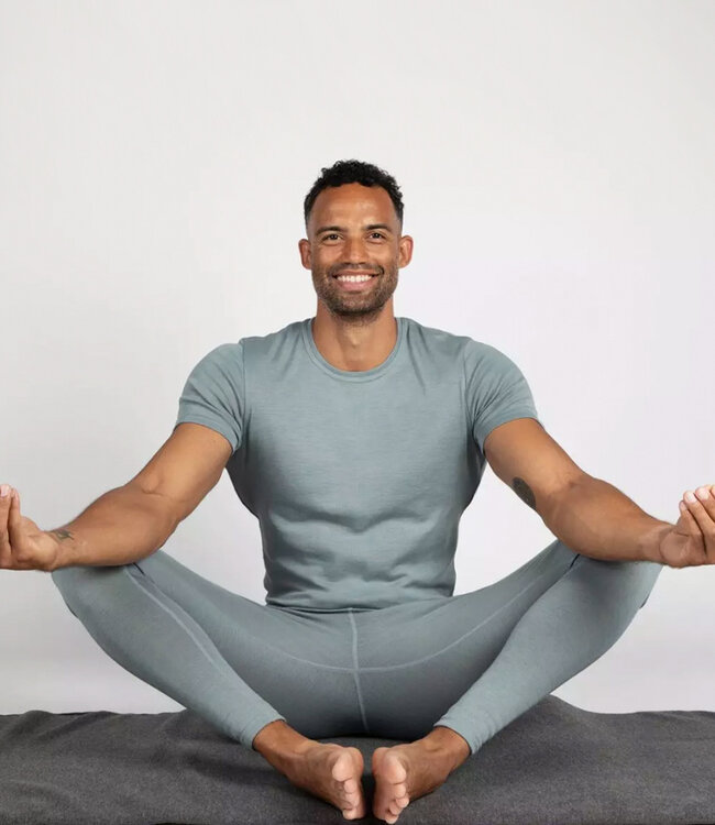 ENGEL wol zijde HEREN shirt met korte mouw IJSBLAUW