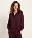 LANIUS effen blouse NORAH BORDEAUX van tencel