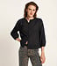 LANIUS blouse met structuurstof en plooien DITA BLACK