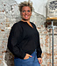 LANIUS blouse met structuurstof en plooien DITA BLACK