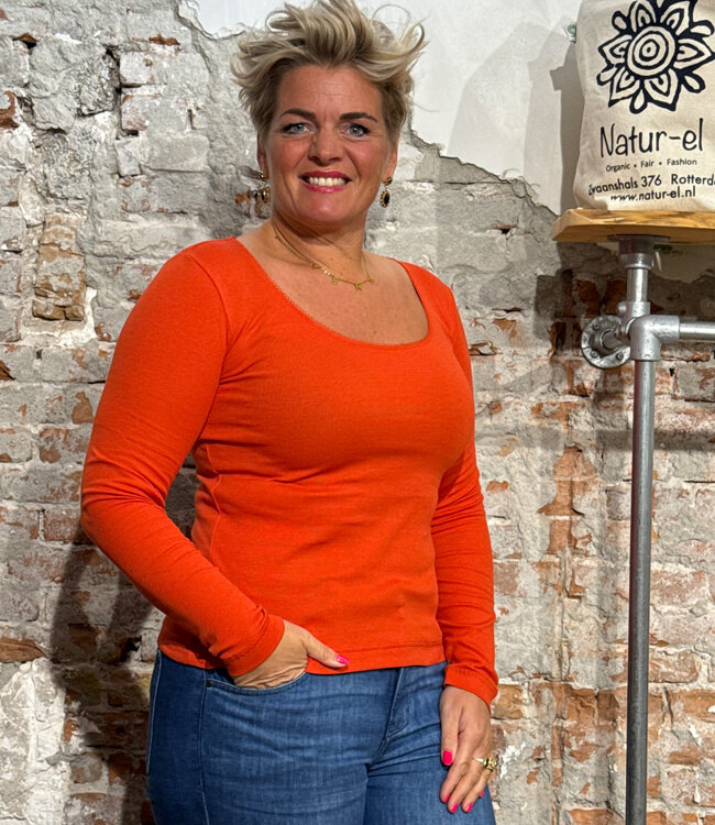 LANIUS basic longsleeve LOLA RED biologisch katoen