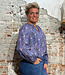 LANIUS blouse met plooien MONKEY BLUE biologisch katoen