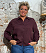 LANIUS effen blouse NORAH BORDEAUX van tencel