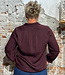 LANIUS effen blouse NORAH BORDEAUX van tencel