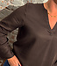 LANIUS blouse met v-hals tencel IVA BROWN