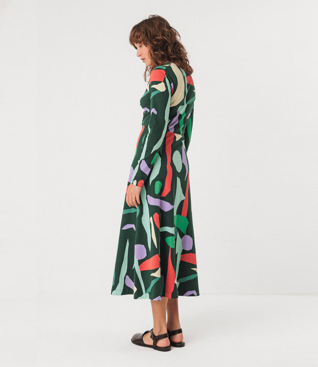 SKFK lange jurk IRANTZU met print van biologisch katoen