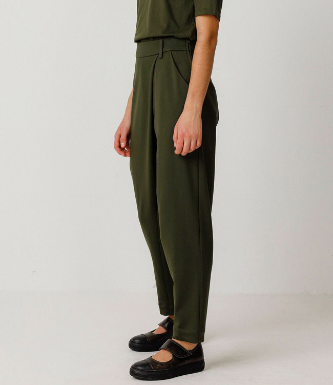 SKFK broek met overslag EZAMA GREEN van modal