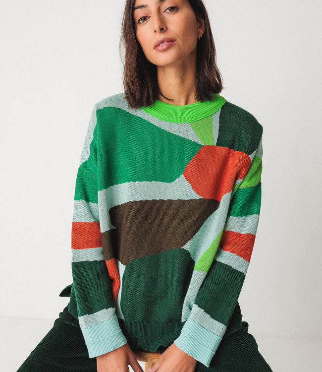 SKFK wijde trui LEXA MULTI van biologisch katoen