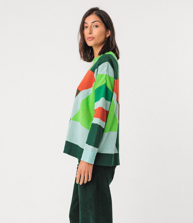 SKFK wijde trui LEXA MULTI van biologisch katoen