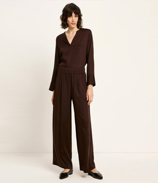 Lanius LANIUS wijde pantalon broek JOLENE BROWN van tencel