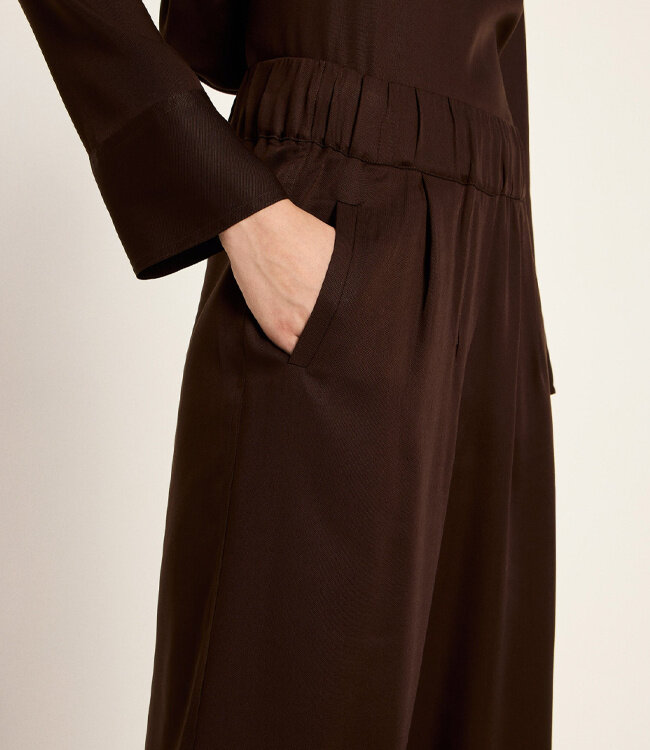 LANIUS wijde pantalon broek JOLENE BROWN van tencel