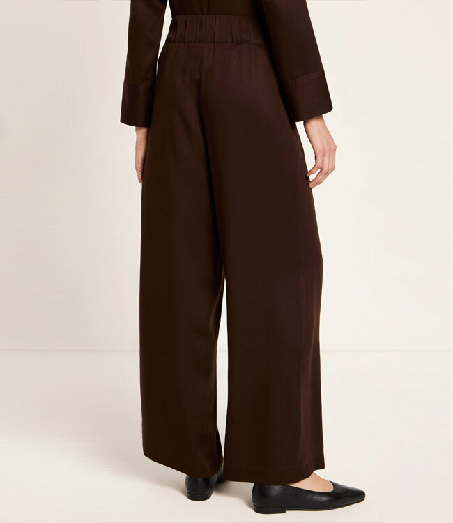 LANIUS wijde pantalon broek JOLENE BROWN van tencel