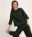 LANIUS effen blouse ELIN GREEN met 3/4 mouw van tencel