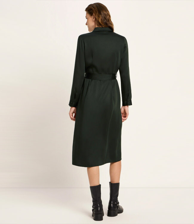 LANIUS effen overhemd jurk LOVA FOREST van tencel