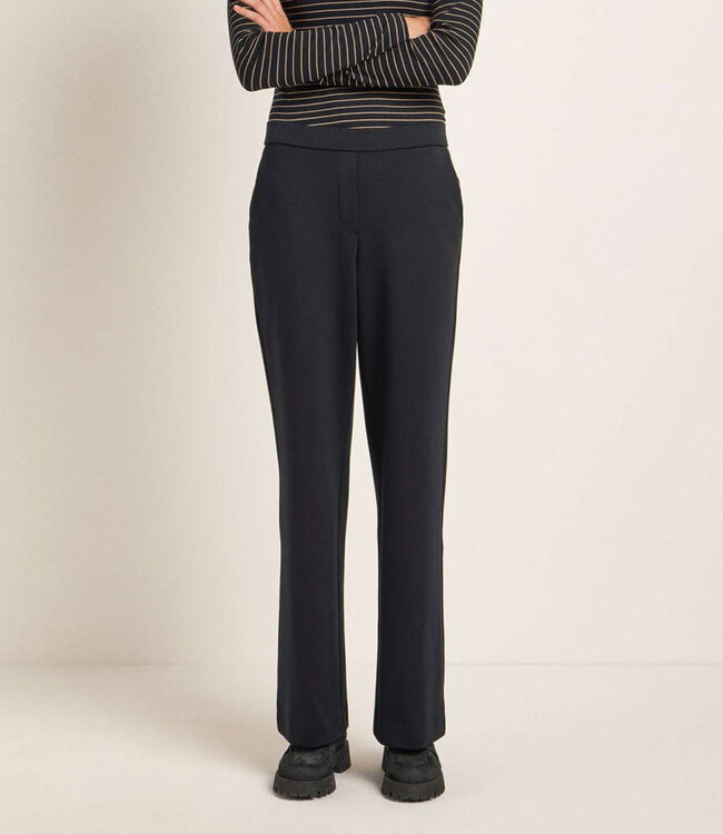 LANIUS wollen pantalon broek MEREL ZWART met biokatoen