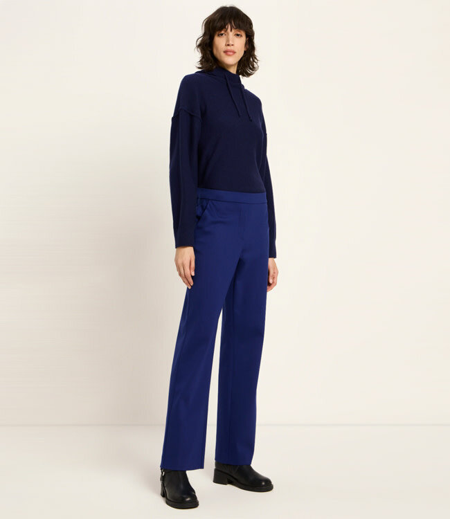 LANIUS wollen pantalon broek MEREL PURPLE BLUE biokatoen