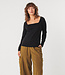 SKFK effen shirt ZUNNY BLACK met vierkante hals biokatoen