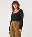 SKFK effen shirt ZUNNY BLACK met vierkante hals biokatoen