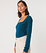 SKFK effen shirt ZUNNY OXFORD BLUE vierkante hals biokatoen