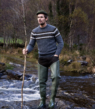Fisherman out of Ireland FISHERMAN Wollen trui RAOUL NAVY FAIRISLE pure merino