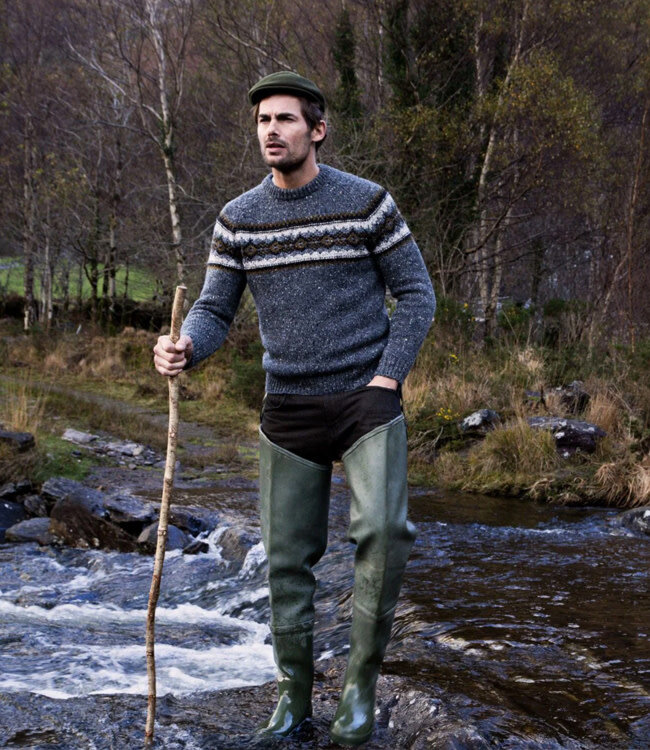 FISHERMAN Wollen trui RAOUL NAVY FAIRISLE pure merino
