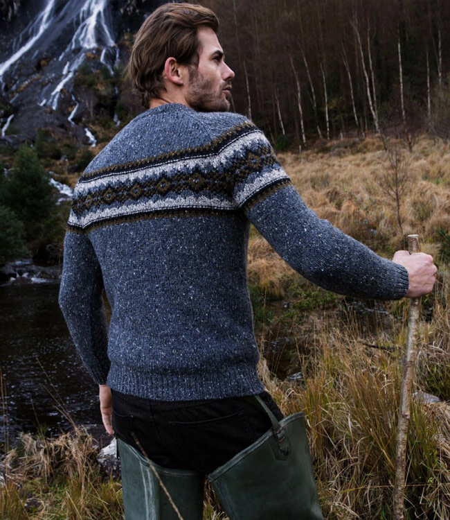 FISHERMAN Wollen trui RAOUL NAVY FAIRISLE pure merino