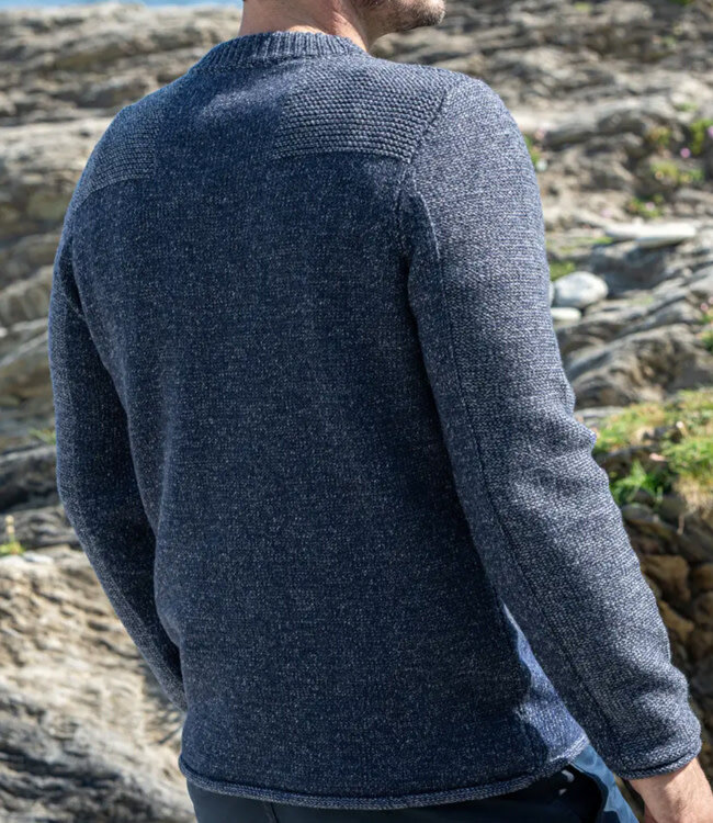 FISHERMAN Wollen trui HANS INDIGO van pure merinowol