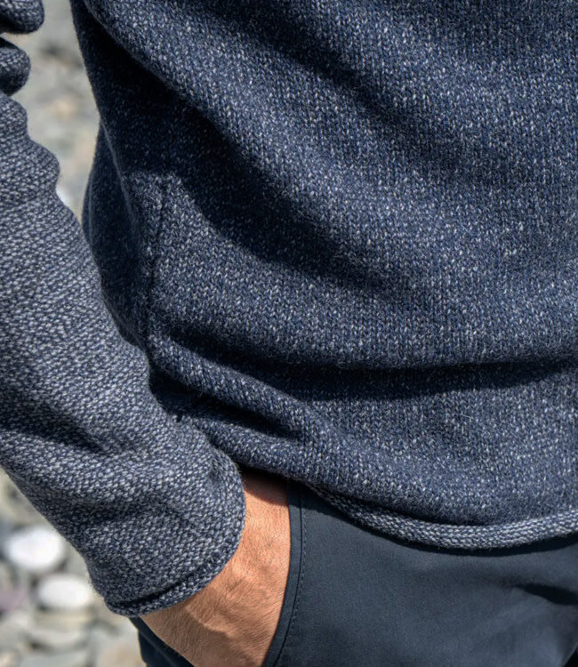 FISHERMAN Wollen trui HANS INDIGO van pure merinowol