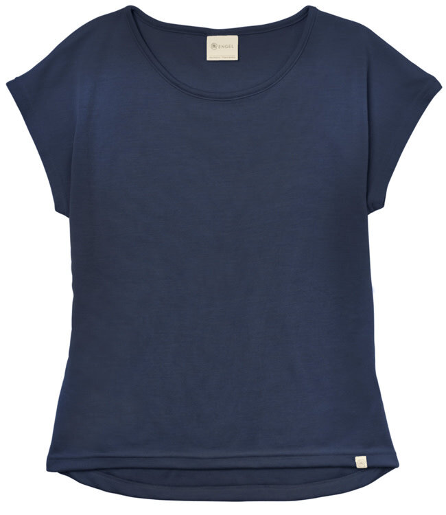 ENGEL Wol zijde shirt met kapmouw NAVY 240 gr m/2