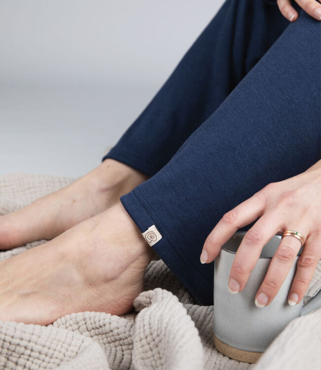 ENGEL Wol zijde LOUNGE broek dames NAVY 240 gr m/2