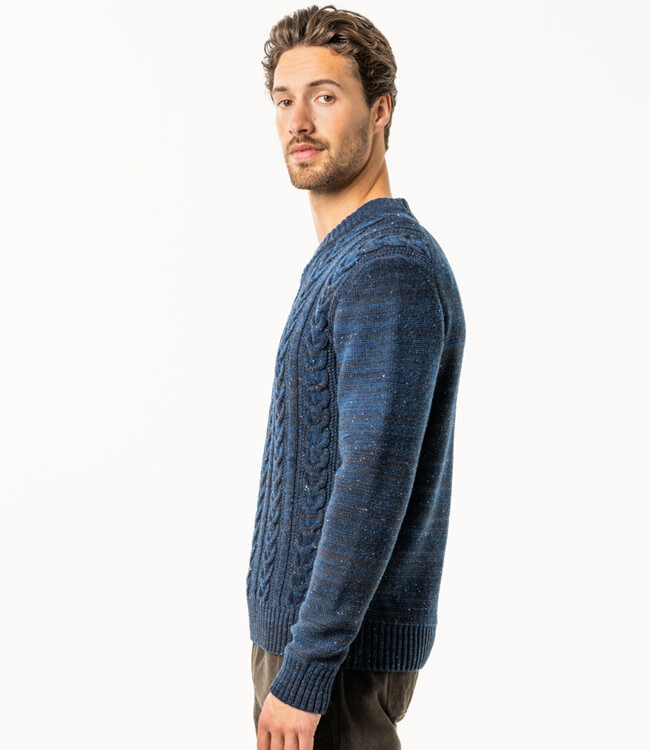 LIVING CRAFTS wollen kabel trui MADS met biologisch katoen