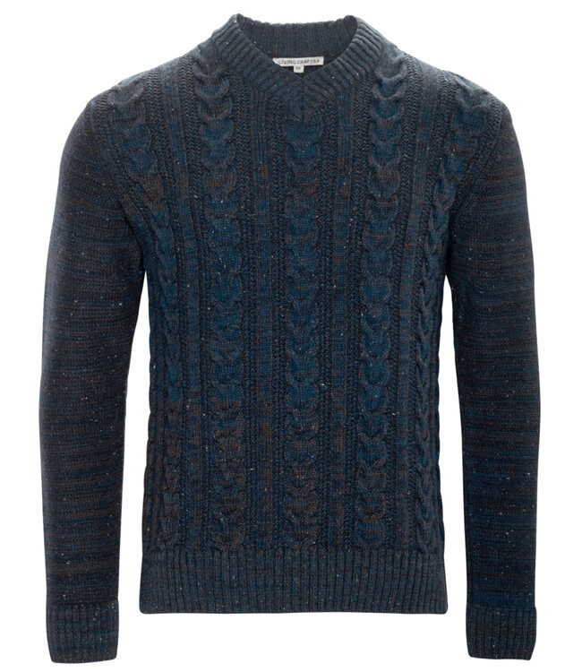 LIVING CRAFTS wollen kabel trui MADS met biologisch katoen