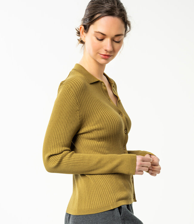 LIVING CRAFTS vest met kraag FREYA biologisch katoen