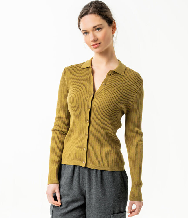 LIVING CRAFTS vest met kraag FREYA biologisch katoen