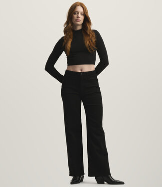 DAWN denim DAWN DENIM flared spijkerbroek DEW BLACK biologisch katoen