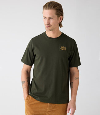 KnowledgeCottonApparel Shirt met borduursel KAJE FOREST biologisch katoen KCA