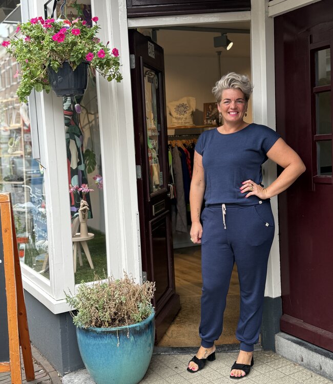 ENGEL Wol zijde jogging broek NAVY 240 gr m/2 UNISEX