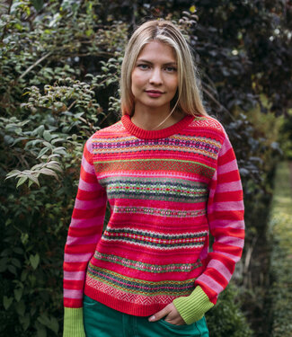Eribé ERIBE wollen trui STOBO ROSA FAIRISLE reversible
