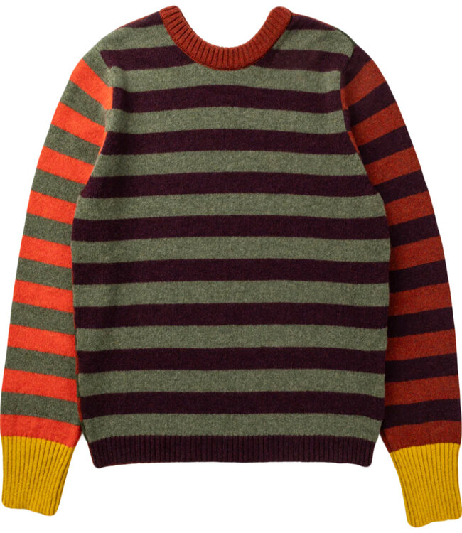 ERIBE gestreepte wollen trui STOBO HARISSA reversible