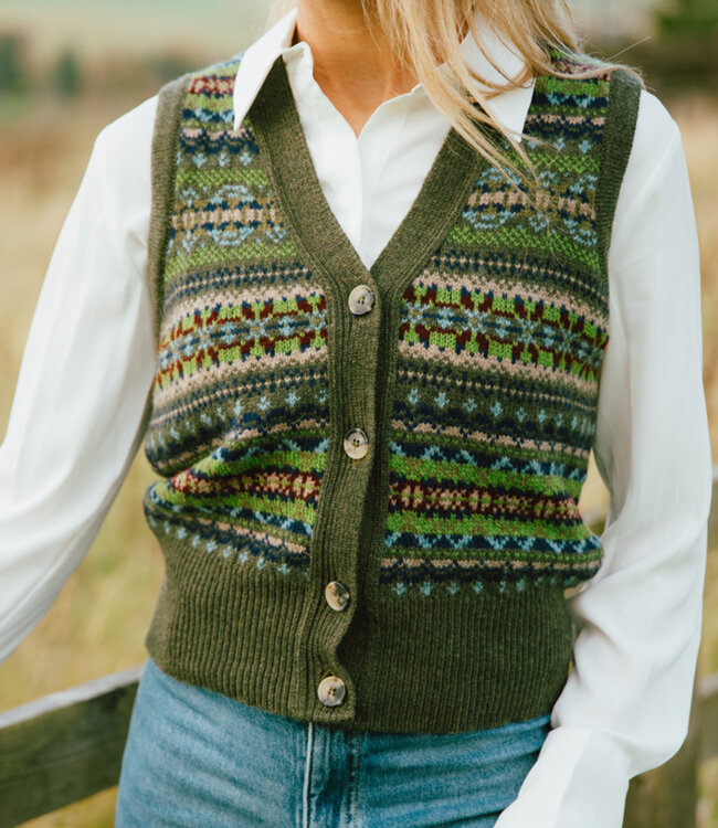 ERIBÉ wollen spencer dames vest KINROSS LODEN