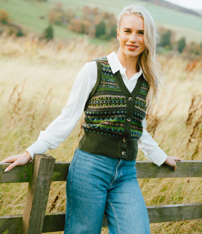 ERIBÉ wollen spencer dames vest KINROSS LODEN