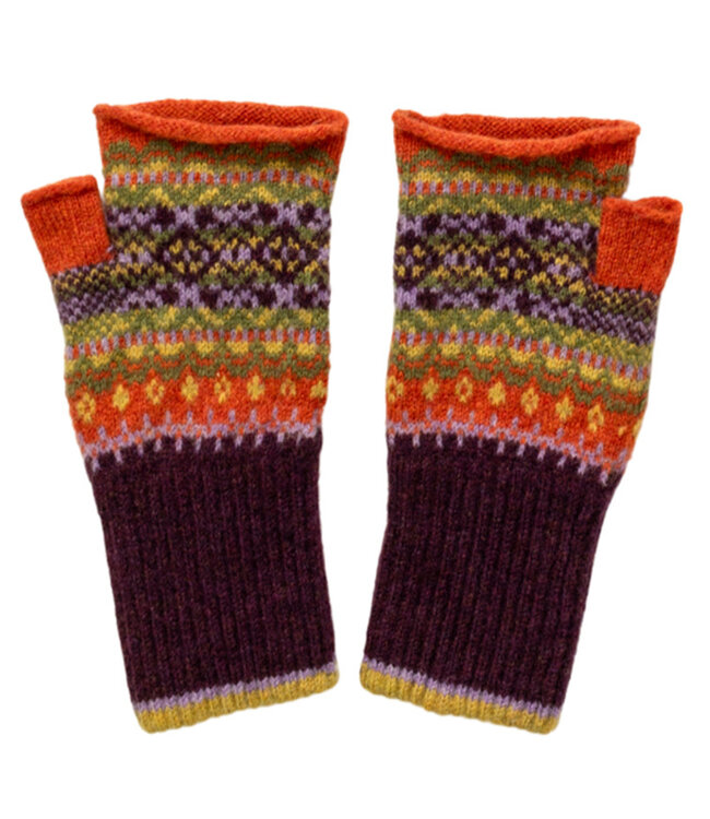 ERIBE Wollen POLSWARMERS 100% merino Fairisle ALLOA COPPERLAND