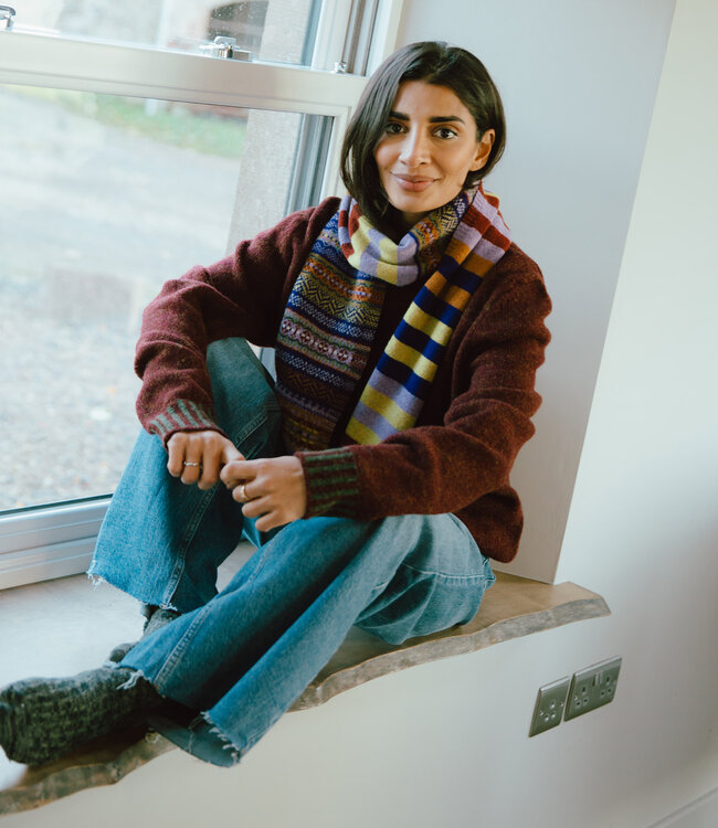 ERIBE Wollen sjaal 100% merino lamswol STOBO MULBERRY