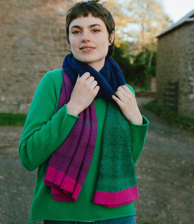 ERIBE grote wollen sjaal 100% merino lamswol TREELINE HONESTY