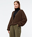 GIVN GIVN oversized vest DESI BROWN van biologisch katoen