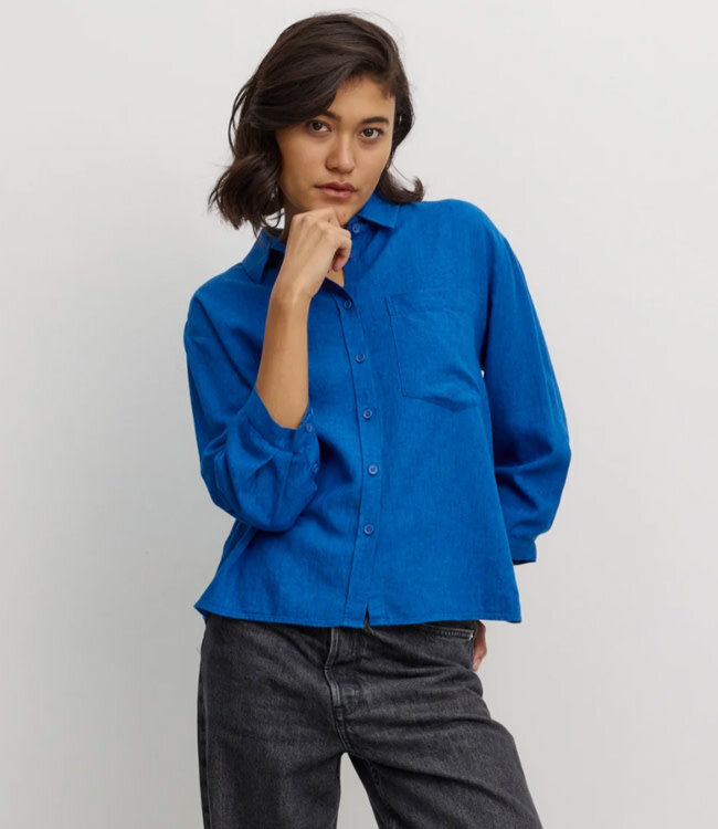 RECOLUTION Blouse CYPRESS LAPIS ecovero linnen